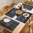 thumbnail image 5 of Blue Yellow Striped Placemats Set of 8 Modern Abstract Art Stripes Place Mats Indoor Wipeable Table Mats Washable Cloth Dining Table Placemats for Kitchen Holiday Party Home Decor 13x19 Inch, 5 of 9