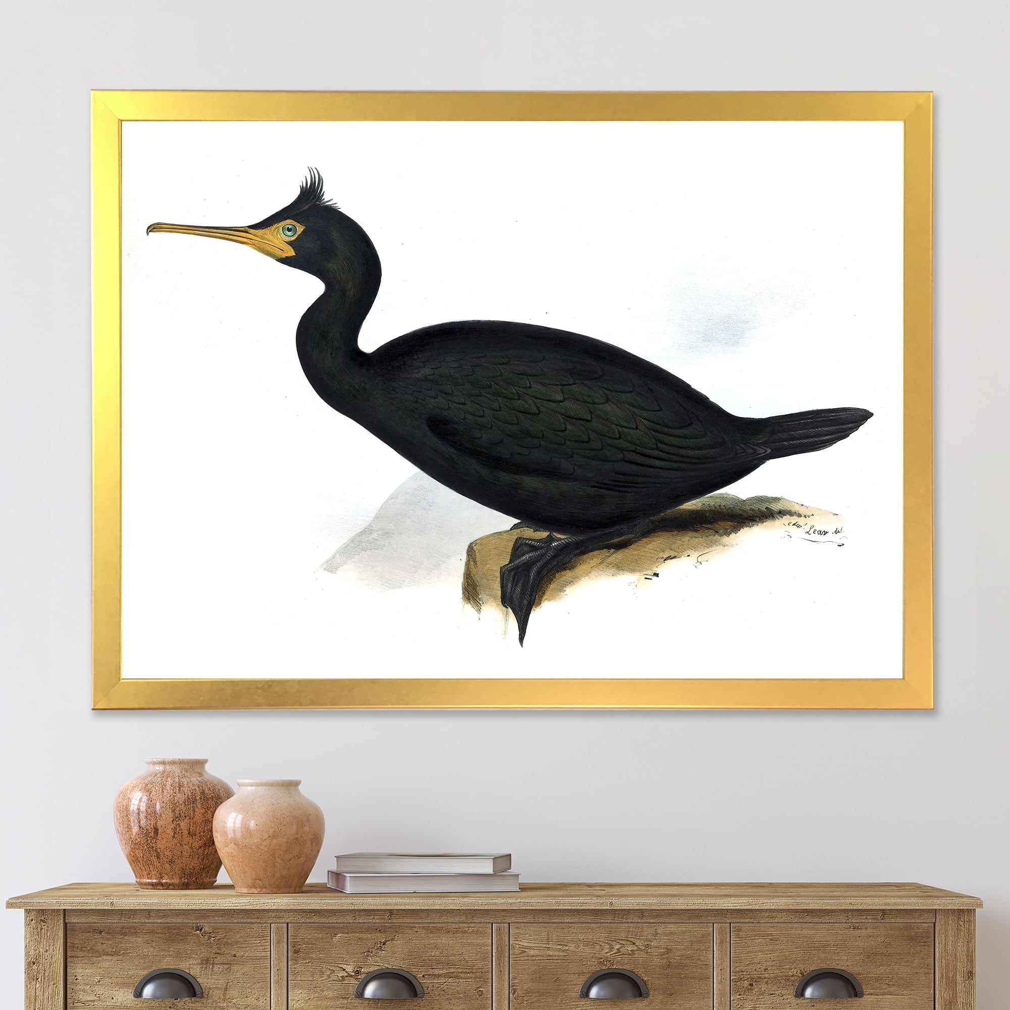 Designart 'Ancient Bird Life IV' Traditional Framed Art Print