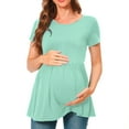 thumbnail image 6 of Bearsland Women's Short Sleeve Maternity Shirts Tops Pregnancy Clothes 3-Pack, 6 of 7