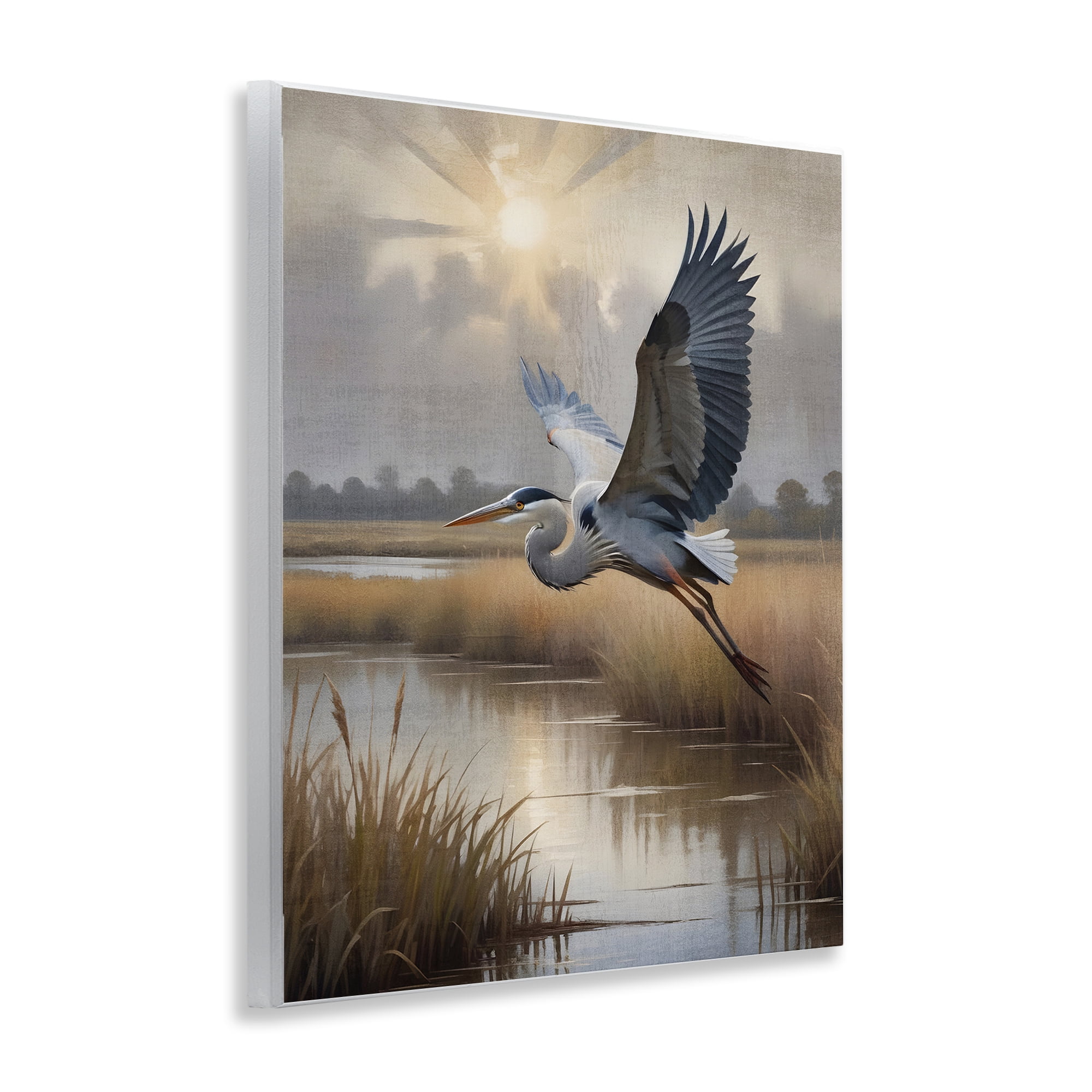 Stupell Industries Heron Flight over Wetlands Wall Plaque Art, design by Susan Arnot