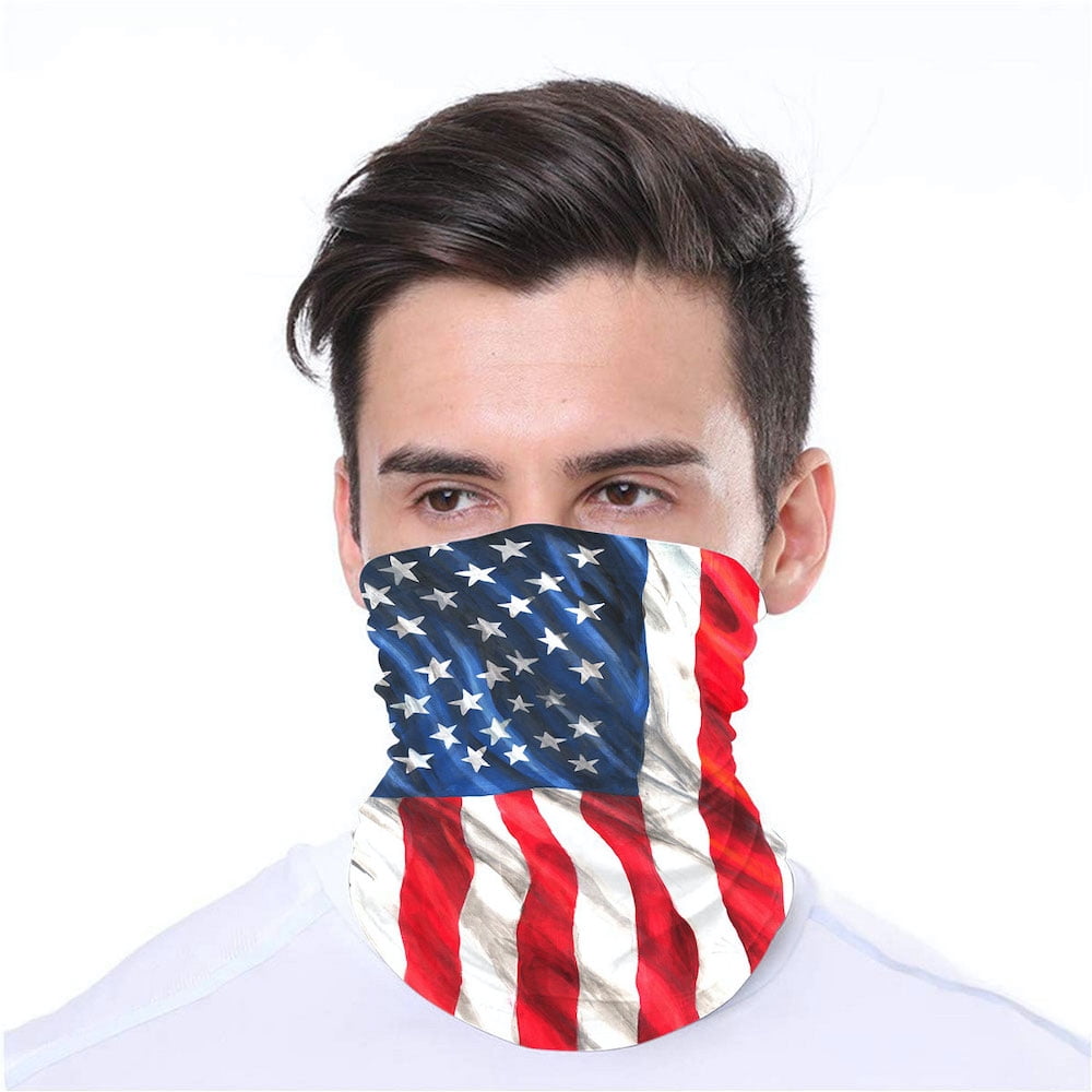 US Seamless Face Mask National Flag I CAN'T BREATHE Neck Gaiter Shield Headwear 