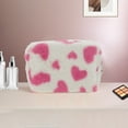 thumbnail image 5 of Unique Bargains 1 Pc Heart Drawstring Makeup Bag for Vacation Business Travel Plush Rose Red, 5 of 6