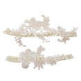 thumbnail image 3 of simhoa 2Pcs Bridal Garters Wedding Garter Set Costume Thigh Rings Elastic Hand Sewn Leg beige, 3 of 8