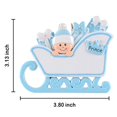 thumbnail image 4 of Maxora Personalized Ornament Customized Baby's 1st Christmas Ornament Gift Baby Pram Blue Free Customize, 4 of 7