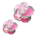 thumbnail image 4 of OULII Car Smell Air Freshener Cute Camellia Rhinestone Encrusted Accessories Pink 2Set, 4 of 8