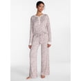 thumbnail image 3 of Joyspun Women's Cozy Lounge Collection Hacci Long Sleeve Henley Sleep Top, Sizes XS to 3X, 3 of 6