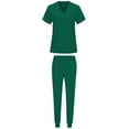 thumbnail image 6 of Vibrex Women Scrub Set Stretch Solid Color LooseAnkle Cuff Pants Pocket Caregiver Short Sleeve V-Neck Blouses Nursing Uniform Set Nurse Workwear with 10 Pockets, Unwrinkled Scrubs for Women, 6 of 7