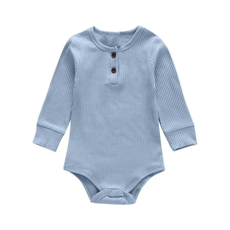 

Summer Savings Clearance 2023! PEZHADA Girls Romper Toddler Baby Autumn Baby Alphabet Solid Color Striped Romper Jumpsuit Sky Blue 12-18Months