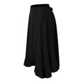 thumbnail image 6 of Sngxgn Women's High Waist Elasticized Waistband Flared Casual A Line Midi Skirt(Black,S), 6 of 6