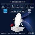 thumbnail image 7 of Luxrite 16-Pack 5 Inch Ultra Thin LED Recessed Light , 12W, Color Selectable, Dimmable, 1000 Lumens, ETL, IC Rated, 7 of 7