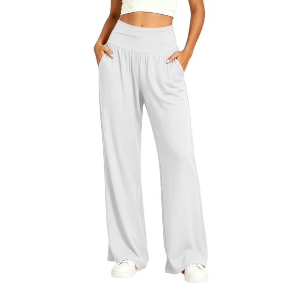Aofany Women's Yoga Pants with Pockets for Women Wide Leg Stretchy Workout Trousers Fitness Sports Running Yoga Athletic Pants
