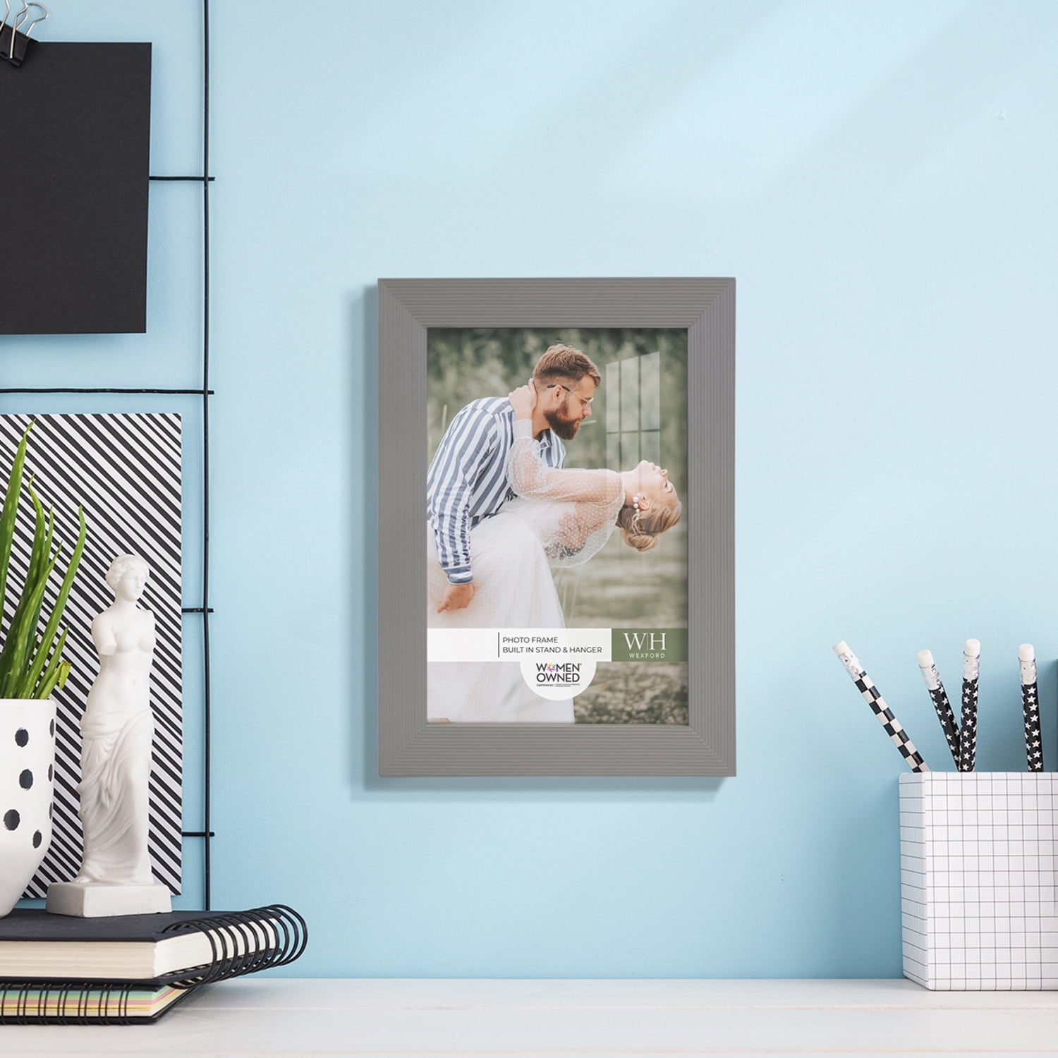 Modern Rustic Gray Solid Wood Picture Frame, 5 x 7