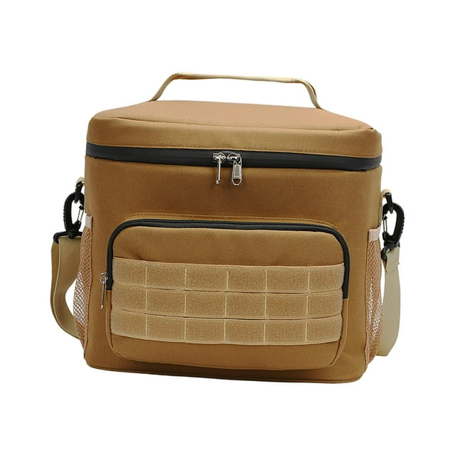 Lonchera térmica aislante para picnic, bolsa para comida de 29,5 x 19,8 x 26,5 cm color arena