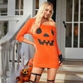thumbnail image 7 of BOOHIT Halloween Women Pumpkin Costume Sexy Dress 3/4 Sleeve Off Shoulder Spooky Long Shirts (XL), 7 of 7