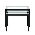 thumbnail image 4 of Smuxee Modern Square Nesting Coffee Table Set of 2 Transparent Glass Finish, Living Room, 4 of 7