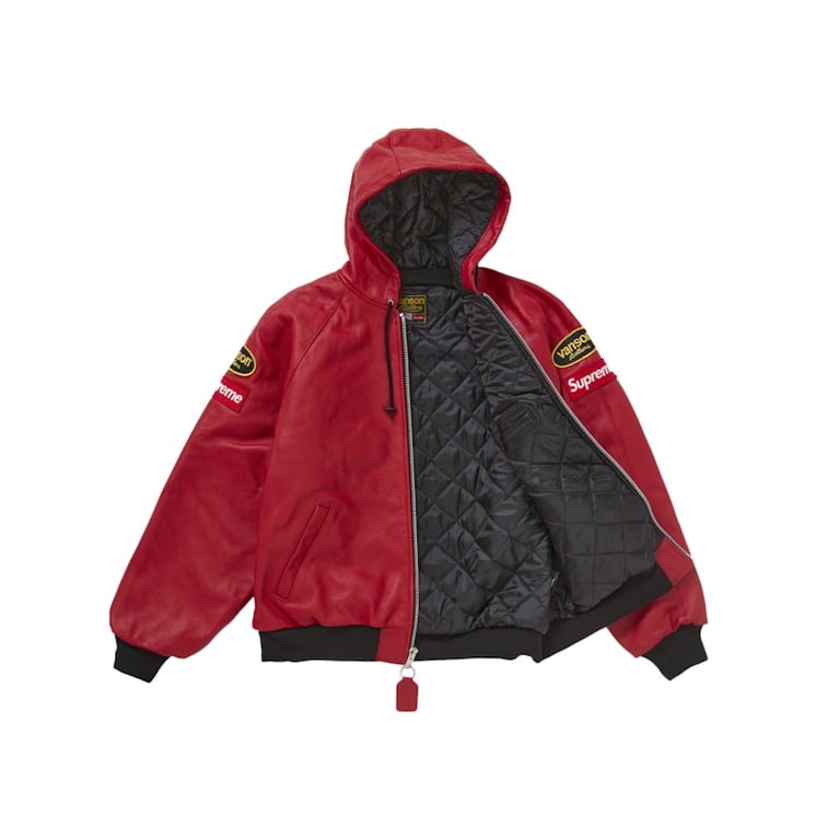 Supreme Men's Vanson Leathers Hooded Work Jacket Red, from StockX Supreme Men's Vanson Leathers Hooded Work Jacket Red, from StockX
