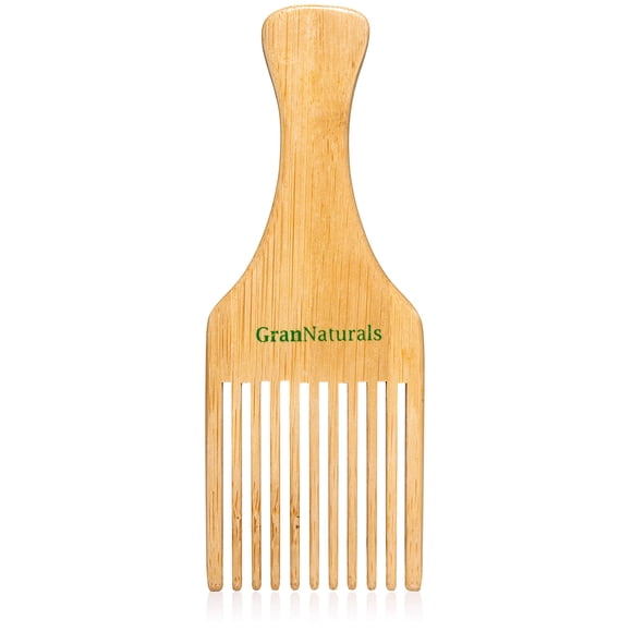 GranNaturals Peine de madera y púa para el cabello – Herramienta para dar volumen y peinado de madera natural para cabello grueso y rizado – Peine no estático para afro y barba – Accesorios para desen