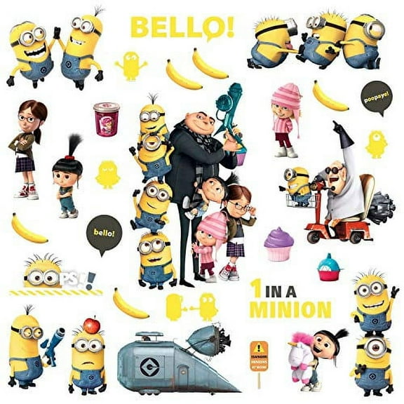 RMK2080SCS Despicable Me 2 Peel and Stick Wall Decals Kids Children's Room Fun Decor Stickers