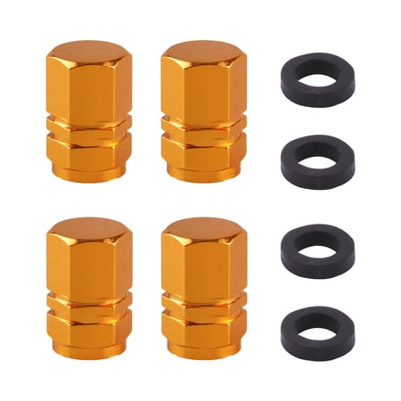 4-Pack Vivid Black Billet Aluminum Tire Valve Stem Caps - Knurled, Police Blue Line Ghost
