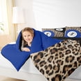thumbnail image 3 of Castle Fairy Leopard Print Billiards Queen Bedding 7pcs, Vintage Sport Theme Bedding Comforter Set Queen, Brown Black Blue,Black Reversible, 3 of 7