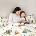 thumbnail image 4 of Erosebridal Capybara Lover Twin Comforter Sets For Kids,Happy Camping Green Pine Tree Bedding Set For Girls Boys Reversible 2pcs, 4 of 7