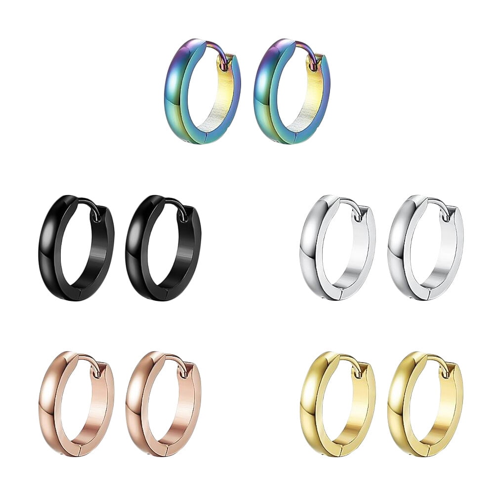 5pcs Titanium Steel Earring Arc Ear Ring Curved Ear Studs for ...