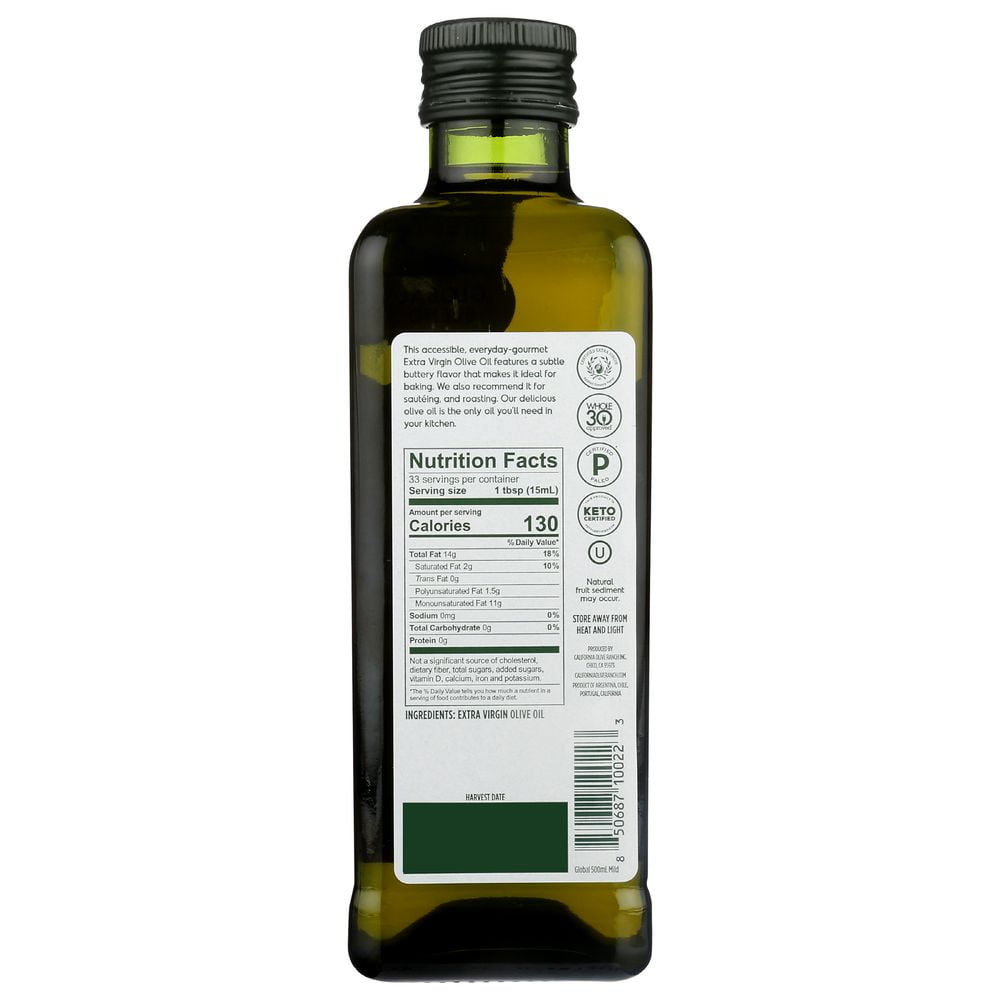 California Olive Ranch Mild and Buttery Extra Virgin Olive Oil, 16.9 Fluid Ounce -- 6 per Case.