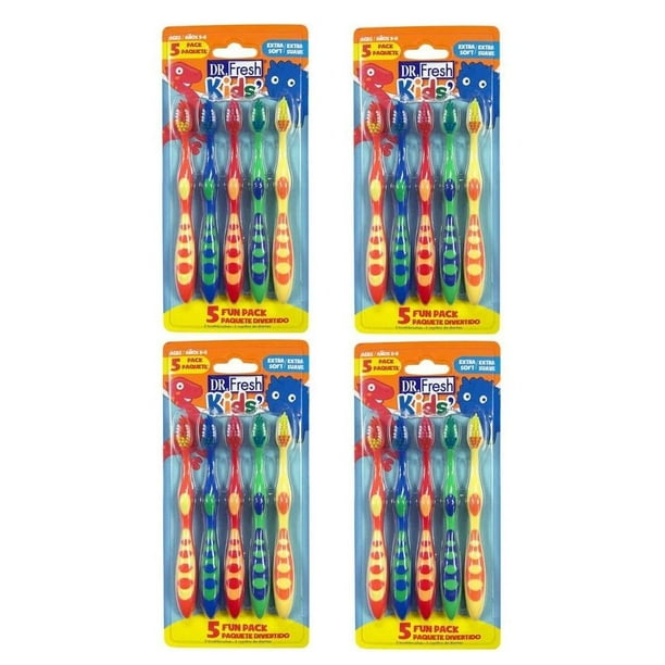 Pack of 5 Dr. Fresh Kids' Extra Soft Toothbrushes (4 packs) Walmart