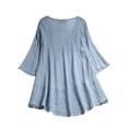 thumbnail image 1 of Daeful Hauts pour Femmes Blouse Ajourée Dentelle Plissée devant Chemises Bleu Ciel TTG, 1 of 2