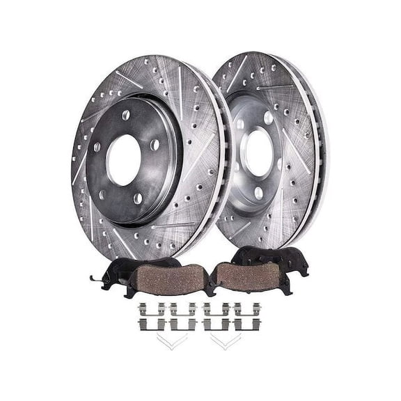 Front Brake Pad and Rotor Kit - Compatible with 2012 - 2021 Honda Civic Hatchback 2013 2014 2015 2016 2017 2018 2019 2020