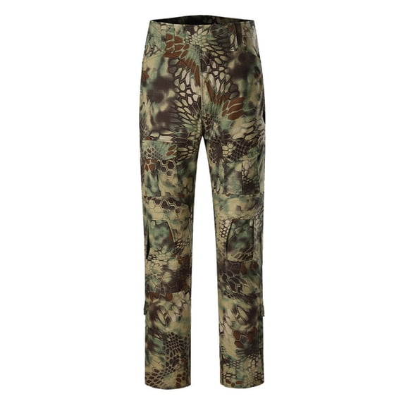 Hogleaql Men's Tactical Cargo Pants Dressy Hiking Active Ripstop Stretch Pants with Multi-Pockets Loose Lightweight Solid Color Pant Camouflage XL
