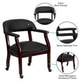 thumbnail image 2 of Black Top Grain Leather Conference Chair with Accent Nail Trim and Casters, 2 of 9