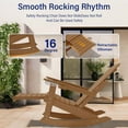 thumbnail image 6 of WINSOON HIPS Outdoor Rocking Chair with Adjustable Backrest and Retractable Ottoman-Set of 4-Teak, 6 of 7