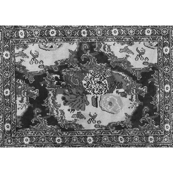 Ahgly Company Indoor Rectangle Persian Gray Traditional Area Rugs, 5' x 7'