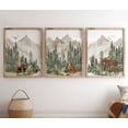 thumbnail image 4 of Adventure Theme Nursery 3 Pieces Forest Woodland Animal Poster Painting Mountain Tree Canvas Pictures Artwork for Nursery Couple Bedroom Home Decor with Wooden Inner Frame, 4 of 6