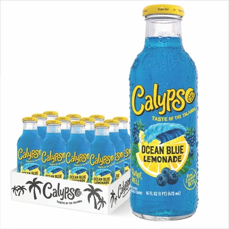 Calypso Lemonade, Ocean Blue, 16oz (Pack of 12)