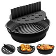 thumbnail image 4 of Ludlz Reusable Silicone Fryers Liner with Mittens Divider Non-Stick Heat Resistant Easy to Clean Oven Baking Tray Kitchen Accessories, 4 of 8