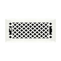 Sierra Grates Lattice Floor Register - 4 x 10 Hole Size - Glacier White Finish
