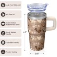 thumbnail image 3 of 20oz Rooster Chicken Tumbler with Handle Insulated Travel Mug Stylish Birthday Christmas Gift for Chicken Fans Women Men Fits Standard Cup Holders Comfortable Handle Durable Office Home Use, 3 of 6