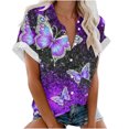 thumbnail image 1 of Blusa con estampado floral de manga corta con cuello en V para mujer OAVQHLG3B Store  lin121212, 1 of 4