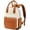 Brown & Beige, variant on Mini Backpack for Women Stylish Waterproof Backpack Purse with USB Port, Cute Bookbag for College School Travel