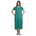 thumbnail image 3 of Moomaya WoMen's Solid Short Sleeve Nightdress For Ladies V-Neck Nightwear, 3 of 6