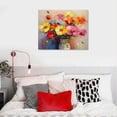 thumbnail image 4 of GOSMITH Canvas Print Wall Art Pink, Orange, Yellow & Red Flower Bouquet Floral Plants Illustrations Modern Art Chic Closeup Colorful Multicolor Ultra for Living Room, Bedroom, Office -20x16in, 4 of 4