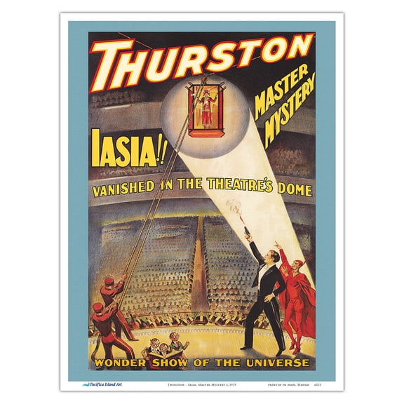 Thurston - Iasia Master Mystery - Vintage Magic Poster c.1929 - Master Art Print (Unframed) 9in x 12in