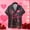 Dark Gray, variant on Men's Valentine's Day Shirt - Short Sleeve Button Down Shirt, Casual Collared Top with Red & White Heart Print Shirt, Fashion Leisure Blouse