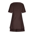 thumbnail image 4 of Tauxra Casual Short Dress for Women, Solid Color Round Neck Short Sleeve Slim Fit with Mesh, Spring Party Daily Wear, 4 of 9