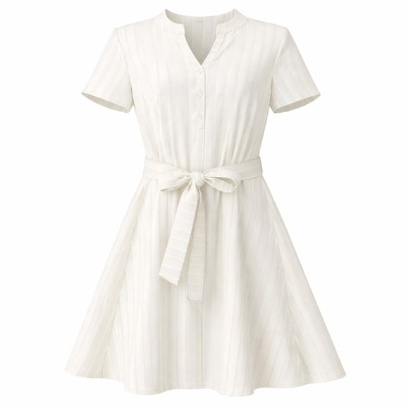 Vestido George para Mujer, Manga Corta Blanco Talla Eg