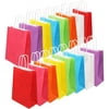 Tomnk 32pcs Party Favor Bags 8 Colors Goodie Rainbow Paper Bags Bulk with Handles for Birthday Party, Candy ,Small Gift and Bridal Shower