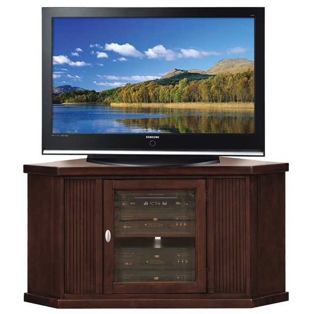 Leick Furniture Riley Holliday 46" Solid Wood Corner TV Stand in Espresso