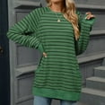 thumbnail image 5 of Plebaso Fall Winter Womens Long Sleeve Shirts Pockets T-Shirts Striped Graphic Tees Pullover Shirts, 5 of 8